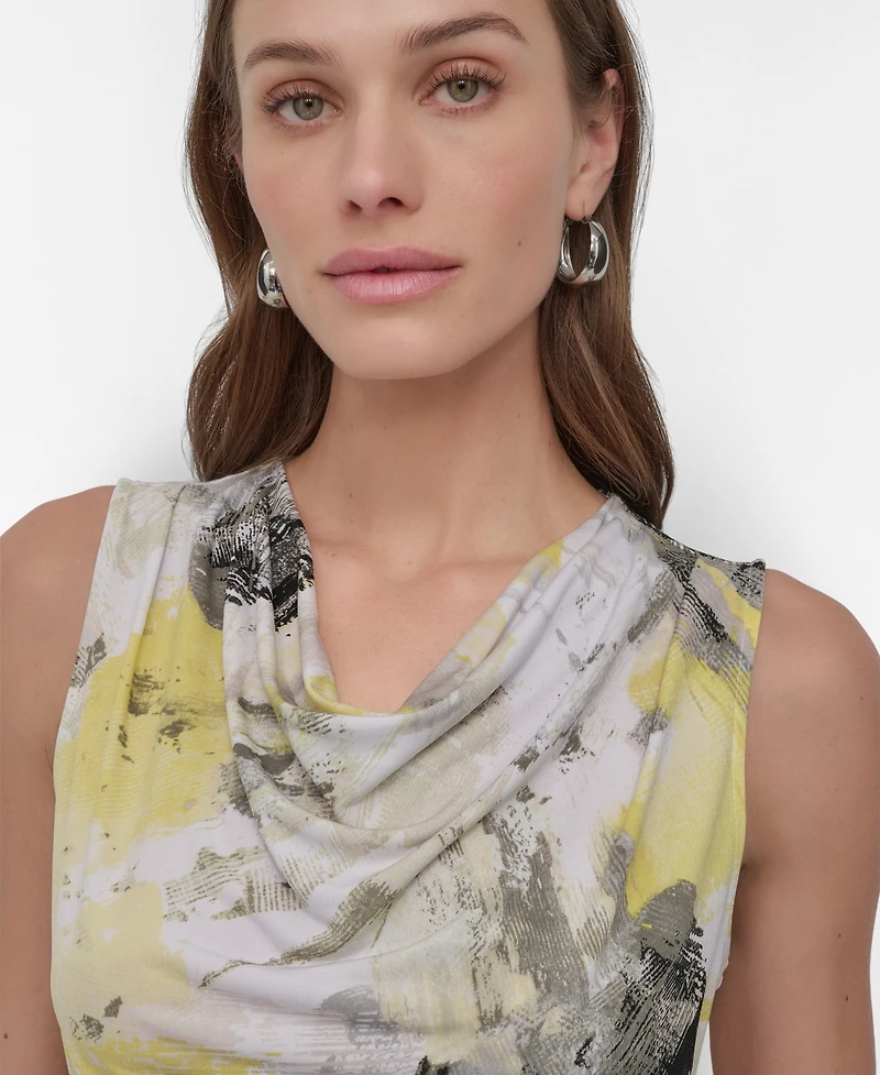 Dkny Petite Sleeveless Cowl Neck Blouse