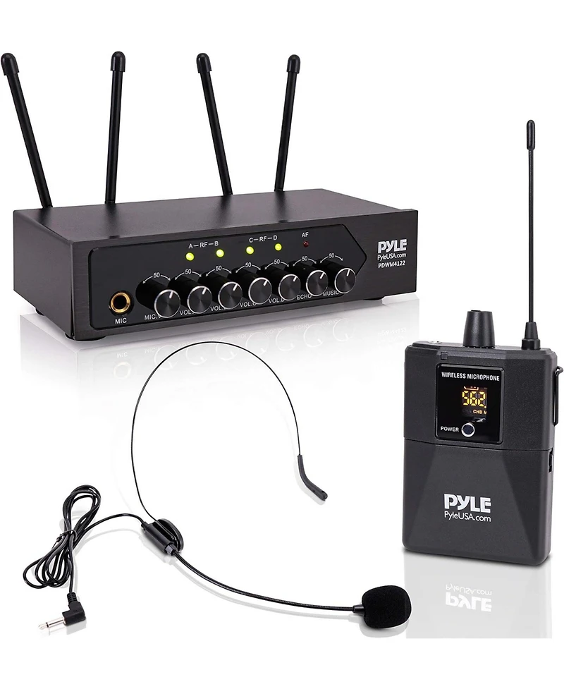 Pyle Uhf Wireless Microphone System with Bluetooth