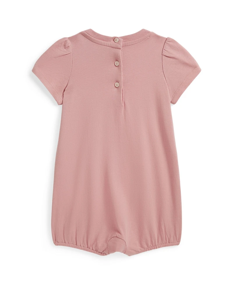 Polo Ralph Lauren Baby Girls' Patchwork-Logo Bubble Shortall
