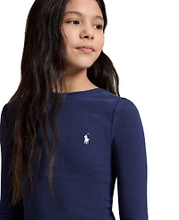 Polo Ralph Lauren Girls' 7-16 Pleated-Skirt Ribbed Dress