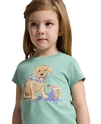Polo Ralph Lauren Girls' 2-6X Dog-Print Crewneck Jersey T-Shirt