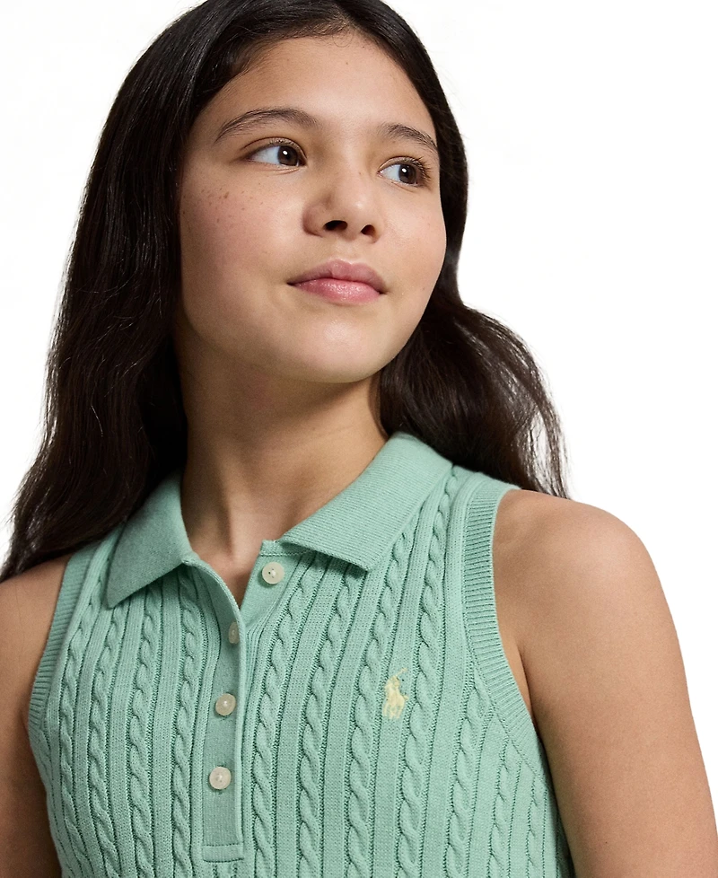 Polo Ralph Lauren Girls' 7-16 Mini-Cable Collar Dress