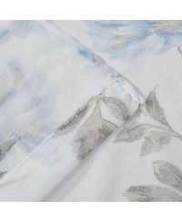 Dainty Home Jacqueline 2-Pack Linen Textured Metallic Light Filtering Grommet Curtain Panel Pair 38" x 84" - Blue and Gold Metallic