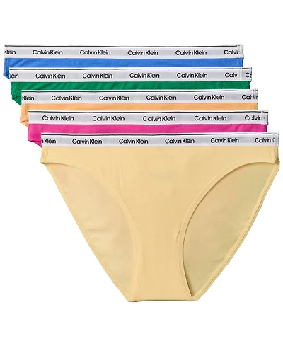 Calvin Klein Women's 5-Pack. Modern Logo Low-Rise Bikini Underwear QD5208