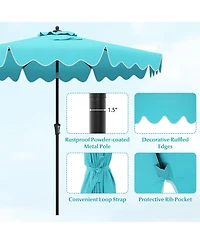 Sugift 9 ft Patio Umbrella with Crank Handle and Push Button Tilt