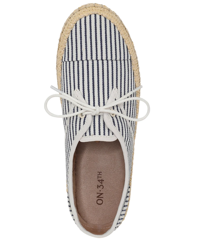 On 34th Women's Lace Up Almond Toe Flats, Macy's Exclusive
