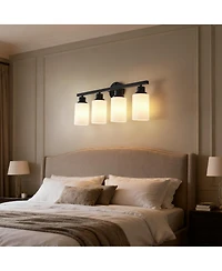 Busdays 4-Light Matte Wall Lamps with Glass Shades (No Bulbs) Sconce Lighting for Bedroom Living Room