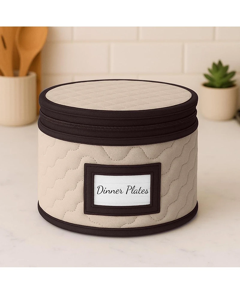 Florida Brands Quilted Microfiber China Organizer Box with Dividers - Protects and Organizes Up to 12 Pieces