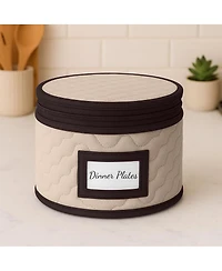 Florida Brands Quilted Microfiber China Organizer Box with Dividers - Protects and Organizes Up to 12 Pieces