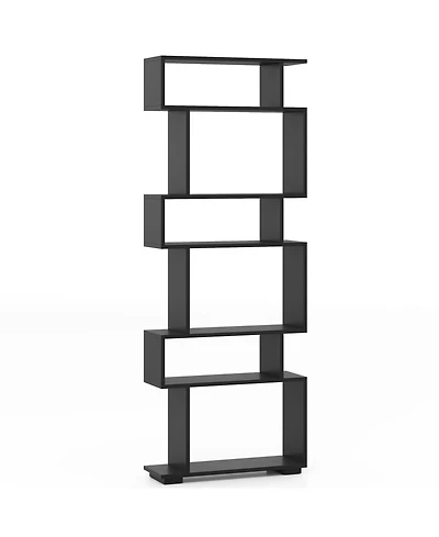 Slickblue Tall 6-Shelf Bookshelf with Anti-Tipping Hardware