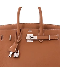 Pre-Owned HERMES Birkin 30 Handbag Brown Togo with Palladium Hardware
