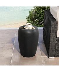 LuxenHome with Accents Round Side Table, 19.5" Tall Indoor/Outdoor Accent Table