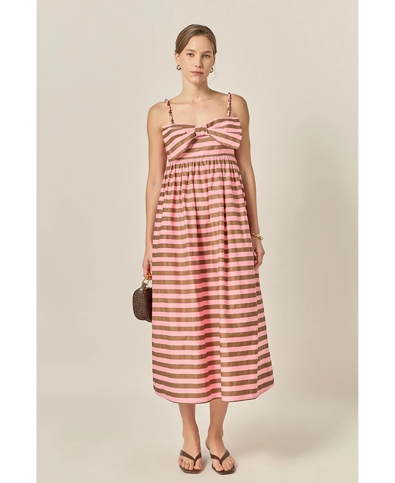 English Factory Women's Striped Midi Dress