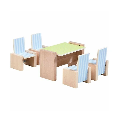 Haba Little Friends Dining Room - Wooden Dollhouse Furniture for 4" Bendy Dolls