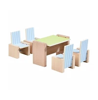 Haba Little Friends Dining Room - Wooden Dollhouse Furniture for 4" Bendy Dolls