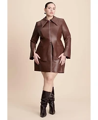 Eloquii Women's Plus Faux Leather Mini Skirt