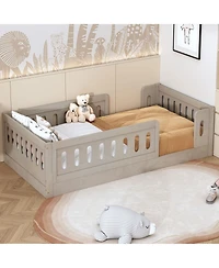 flynama Wood Platform Bed Guardrail