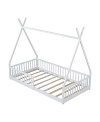 flynama Wood House Bed Fence