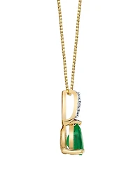 Macy's Emerald (3/8 ct. t.w.) & Diamond Accent Pendant Necklace in 10k Yellow Gold