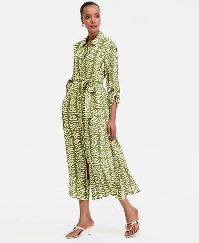 I.n.c. International Concepts Women's Printed Button-Front Maxi Dress, Macy's Exclusive