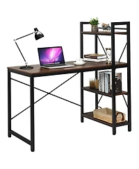 Sugift 47.5 Inch Writing Study Computer Desk with 4-Tier Shelves