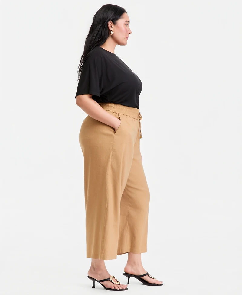 I.n.c. International Concepts Plus High Rise Cropped Wide Leg Pants, Macy's Exclusive