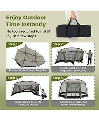 Sugift Six to Eight Person Canopy Tent with Zippered Door