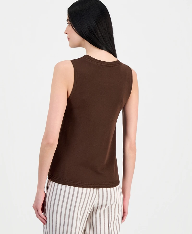 Anne Klein Women's Scallop-Trim Sleeveless Top
