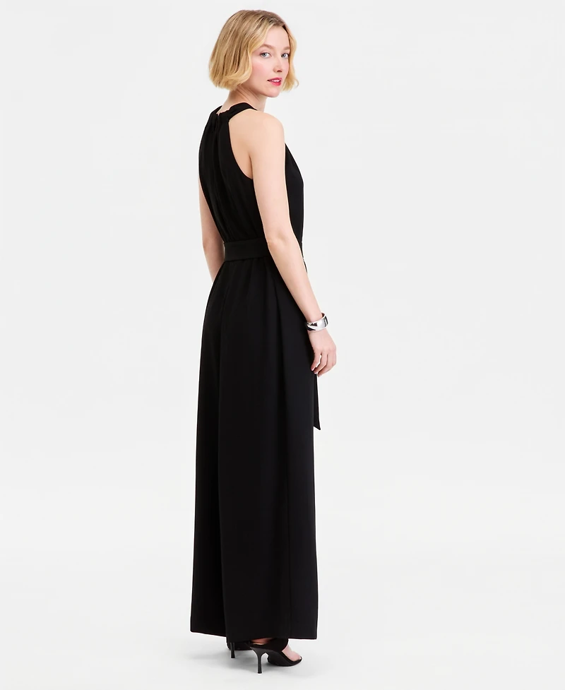 I.n.c. International Concepts Women's Halter-Neck Sleeveless Wide-Leg Jumpsuit, Macy's Exclusive