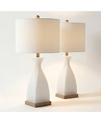 360 Lighting Ryan High Frosted Glass Modern Coastal Table Lamp Set of 2