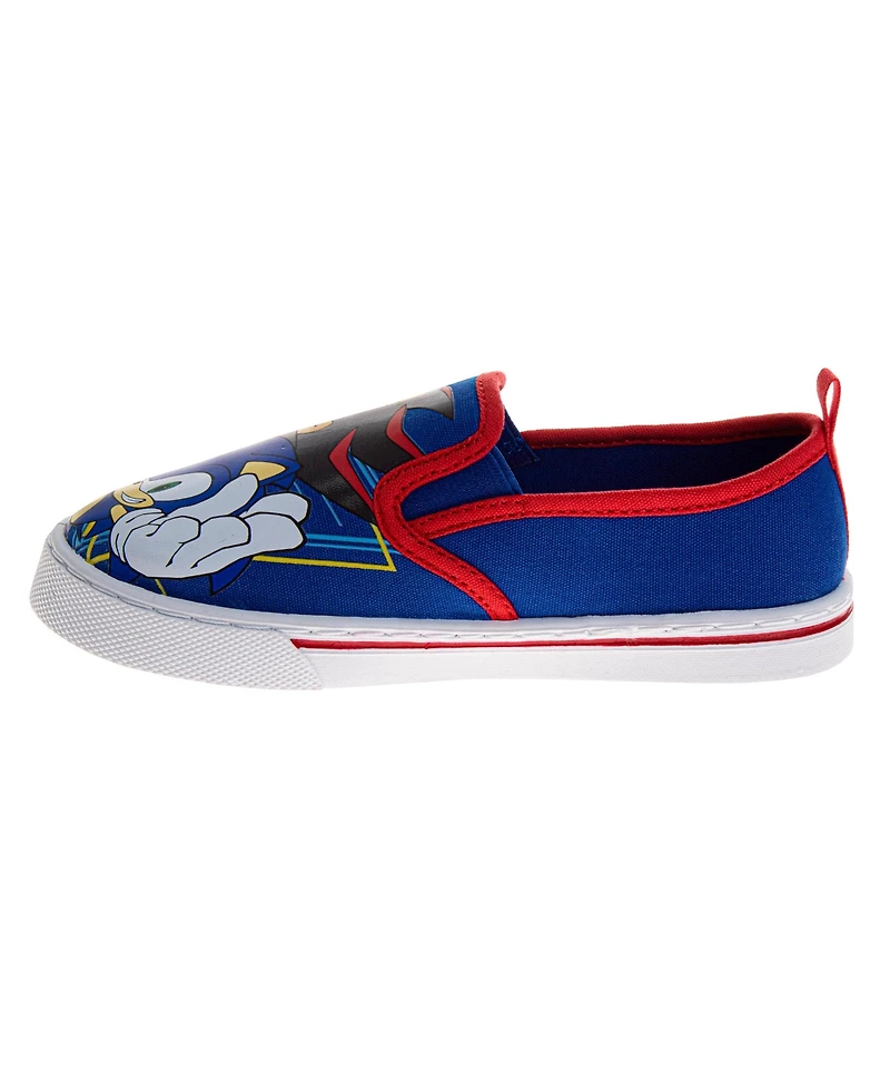 Sonic The Hedgehog Little Boys Ultimate Team Blue Slip On Canvas Shoes (Little 12/ 13-4)