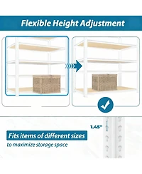 Yigii Adjustable 5-Tier Metal Connector Shelving - Heavy Duty, Boltless, for Kitchen, Pantry, Garage