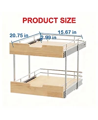 Yigii Solid Wood Wire Pull-Out Cabinet Organizer for Kitchen, Easy Install