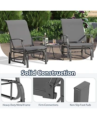 Sugift Outdoor Glider Chairs Set of Two with Ergonomic Seating