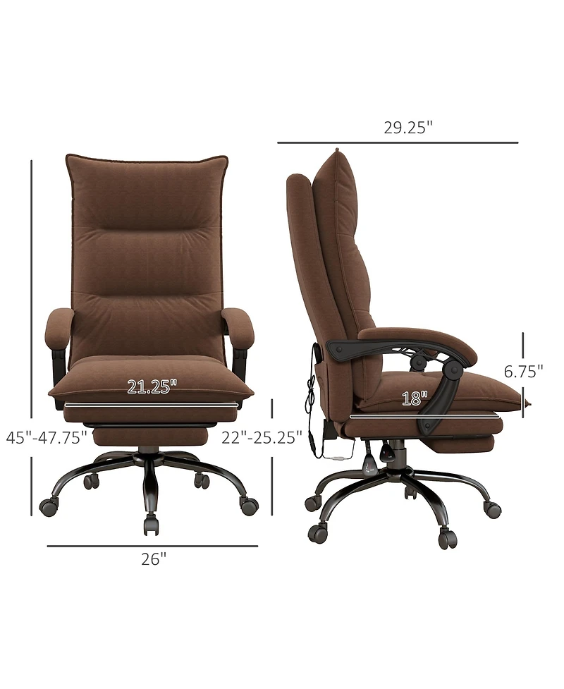 Boyel Living Microfiber Office Chair with Massage Heat and Footrest