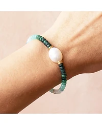 The Lovery Emerald Ombre Bead Pearl Bracelet 14K Gold