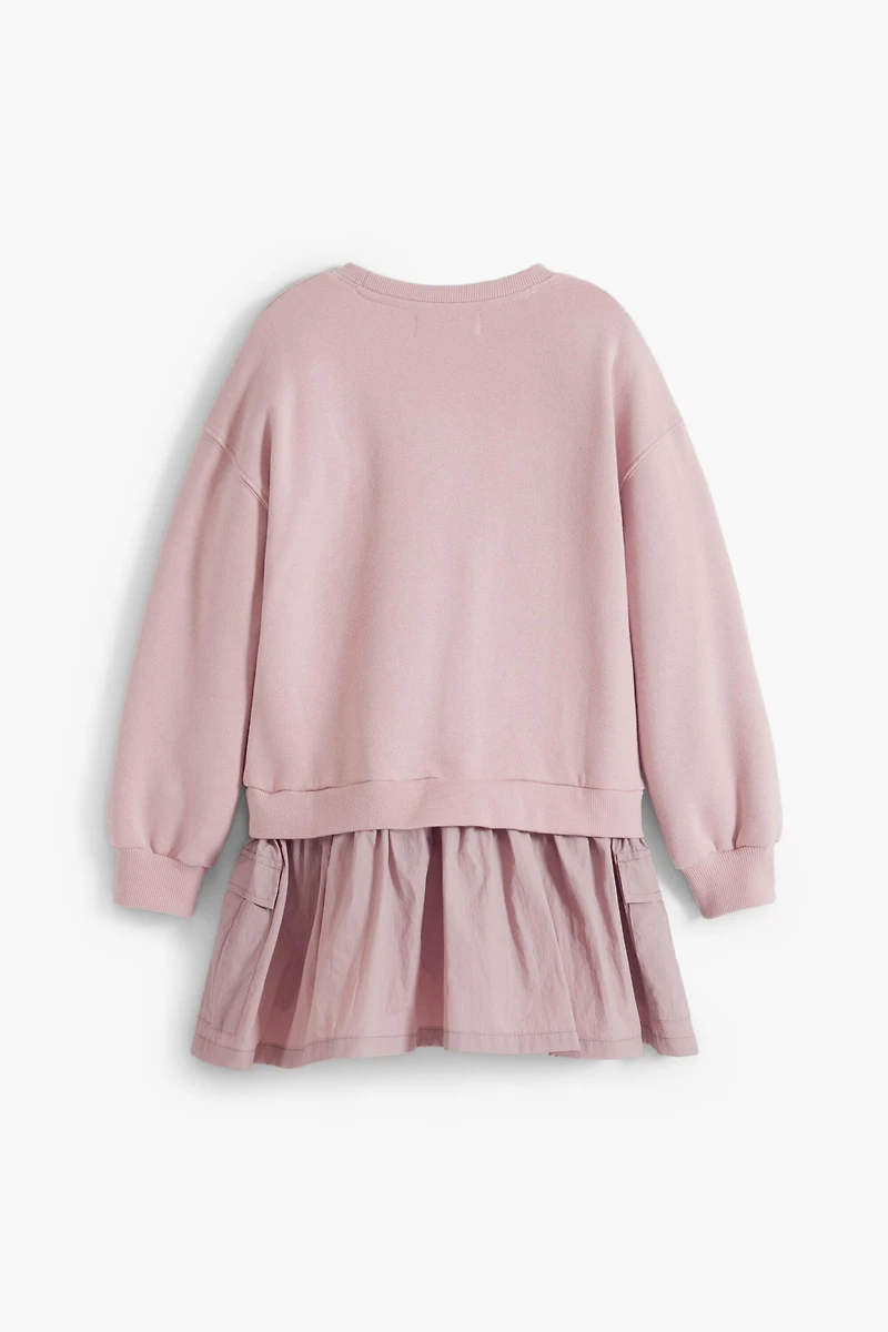 Desigual Girls's Butterfly dress with two-piece effect