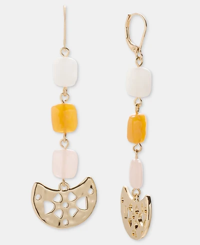 Style & Co Gold-Tone Linear Beaded Drop Earrings, Macy's Exclusive