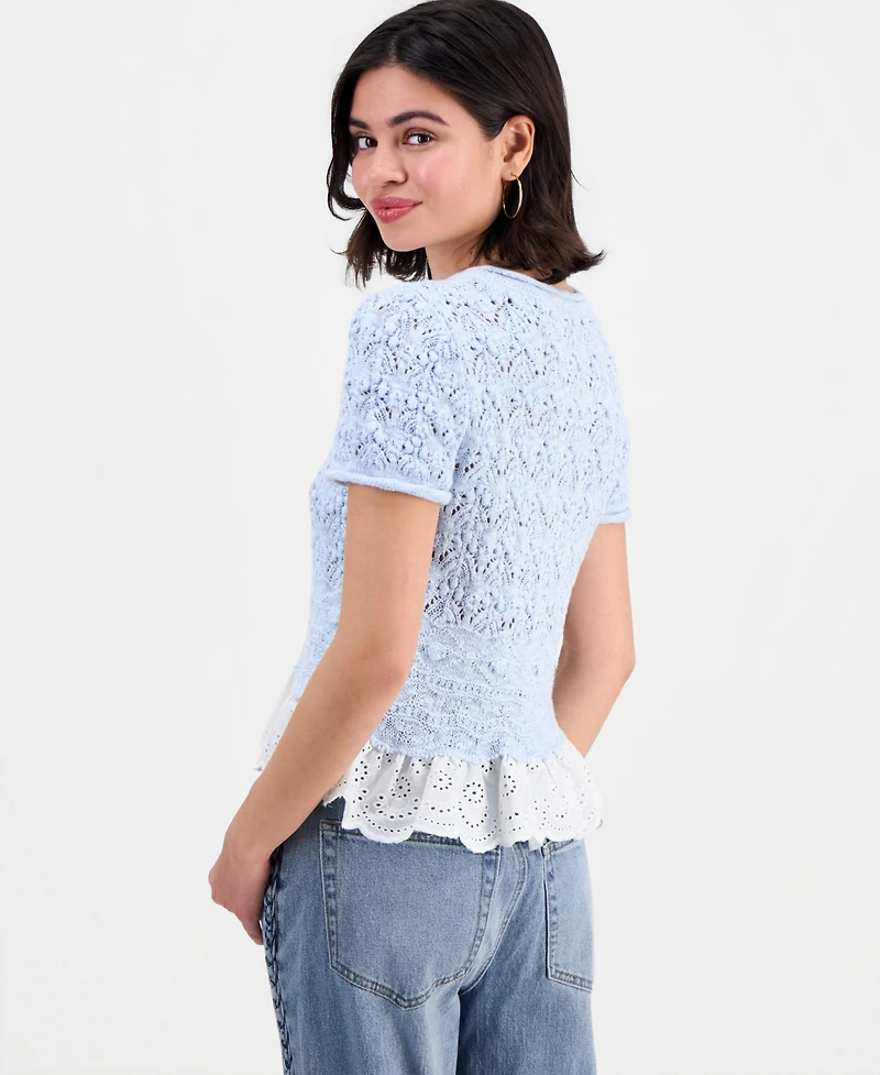 And Now This Petite Button-Front Peplum Cardigan, Macy's Exclusive
