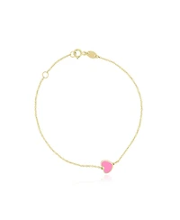 The Lovery Mini Bubblegum Pink Single Heart Bracelet 14K Gold