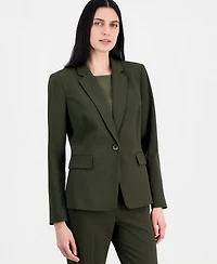Tahari Asl Women's Bi-Stretch One-Button Blazer With Inner-Elastic Retractable Sleeve