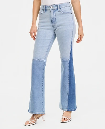 I.n.c. International Concepts Women's Colorblocked High Rise Flare Jeans, Macy's Exclusive