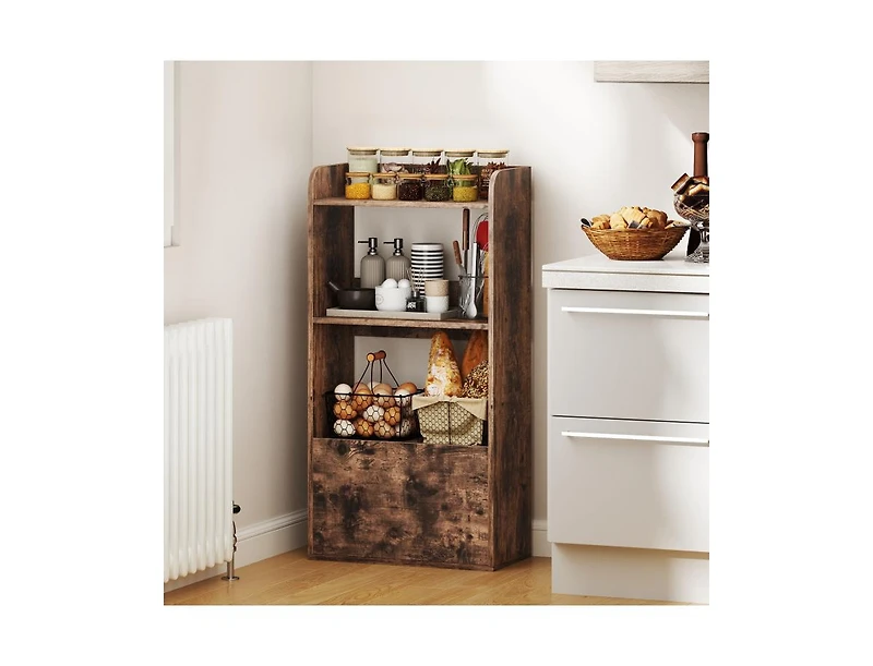 Slickblue 3 Tier Freestanding Bookshelf with Open Shelves for Storage