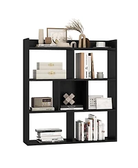 Slickblue 7 Cube Open Back Bookshelf with Anti Tip Safety Wall Anchor
