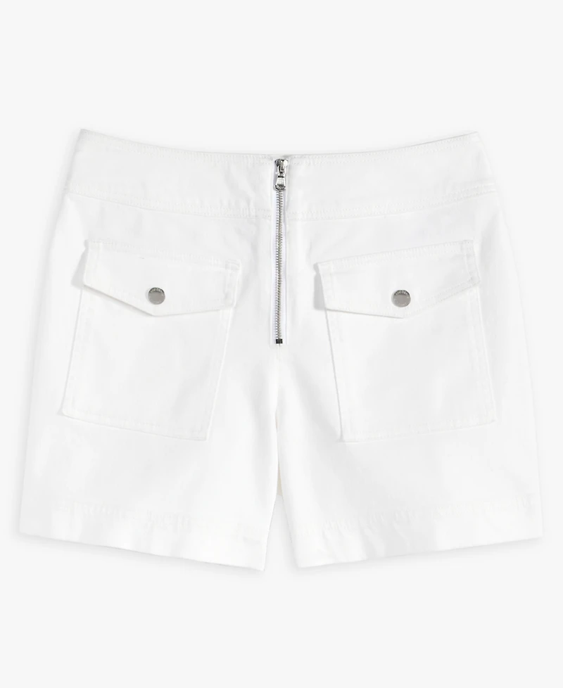I.n.c. International Concepts Women's Zip-Front Patch Pocket Denim Shorts, Macy's Exclusive