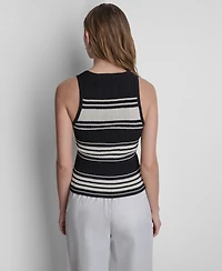 Dkny Women's Striped Sweater Tank Top