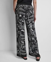 Dkny Women's Printed Drawstring Waist Pants