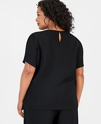 Anne Klein Essentials Plus Tulip-Sleeve Top