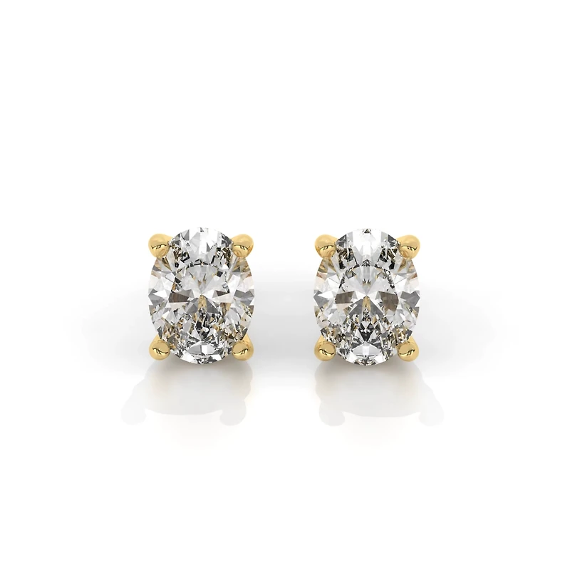 Dloria Elena Oval Moissanite Vermeil Stud Earrings