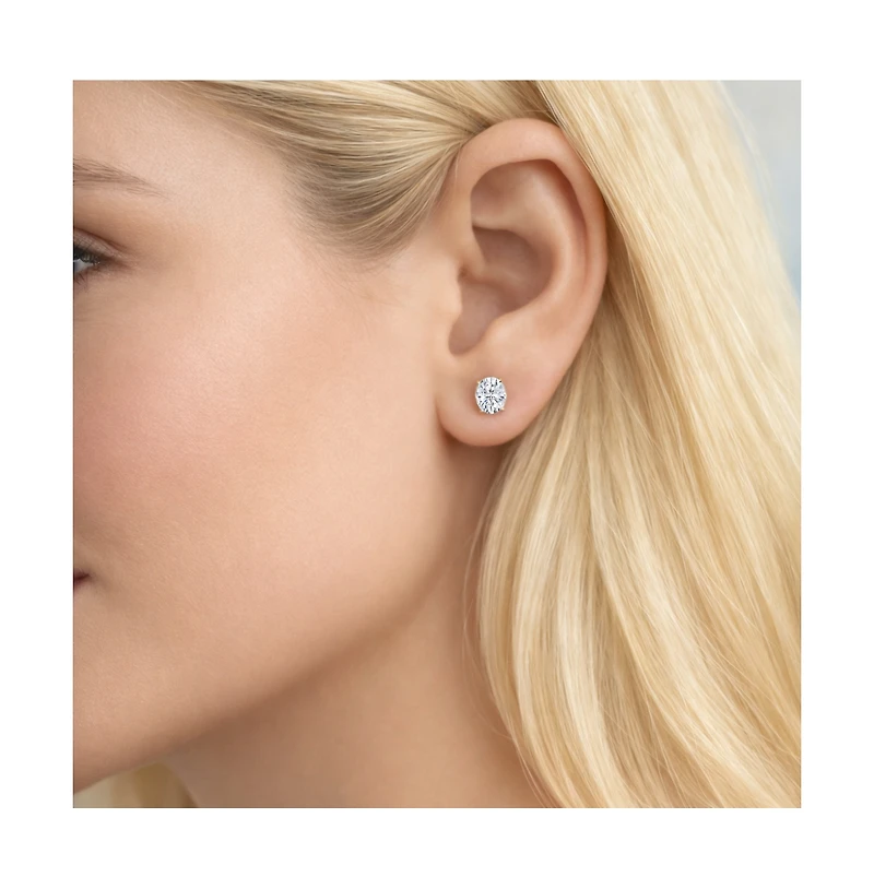 Dloria Elena Oval Moissanite Vermeil Stud Earrings